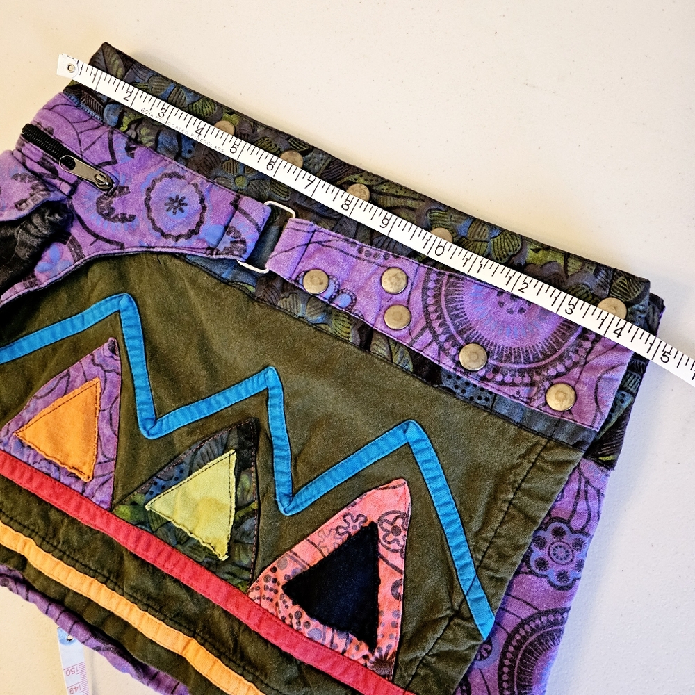 Patchwork Adjustable Mini Skirt With Bum Bag - Hi… - image 6